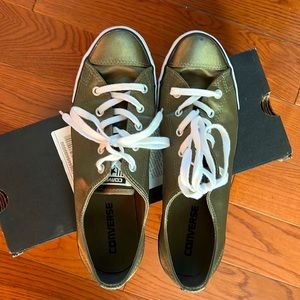 Converse Metallic Olive Green Low Top Sneakers